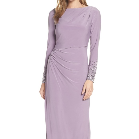 VINCE CAMUTO Embellished Sleeve Ruched Evening 6 - Picture 1 of 8